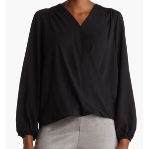 T Tahari Black Sheer Blouse Size Xl